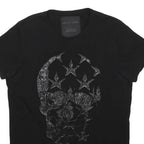 PHILIPP PLEIN Womens Black Skull Graphic T-Shirt M Short Sleeve Crew Neck