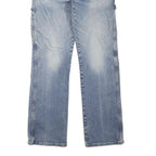 DICKIES Womens Blue Regular Fit Straight Denim Medium Wash W32 L32 Workwear