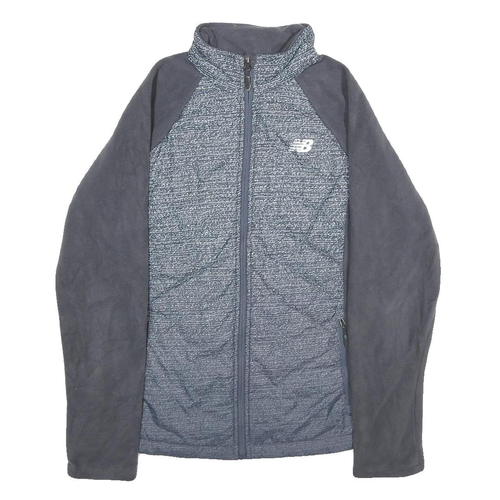 NEW BALANCE Womens Grey & Charcoal Activewear Jacket M Polyester Zip Plain