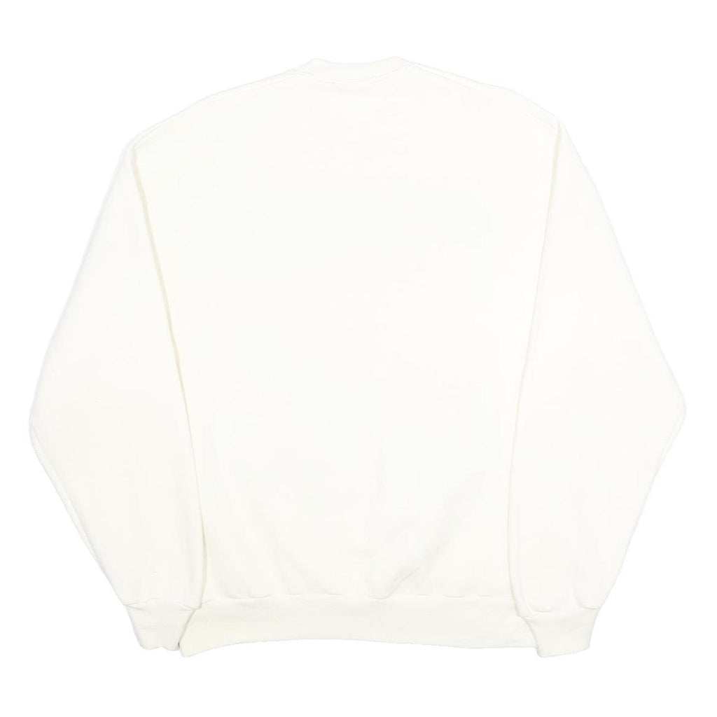 JERZEES Mens White San Diego Crew Neck L Cotton Blend Crew Neck Sweatshirt