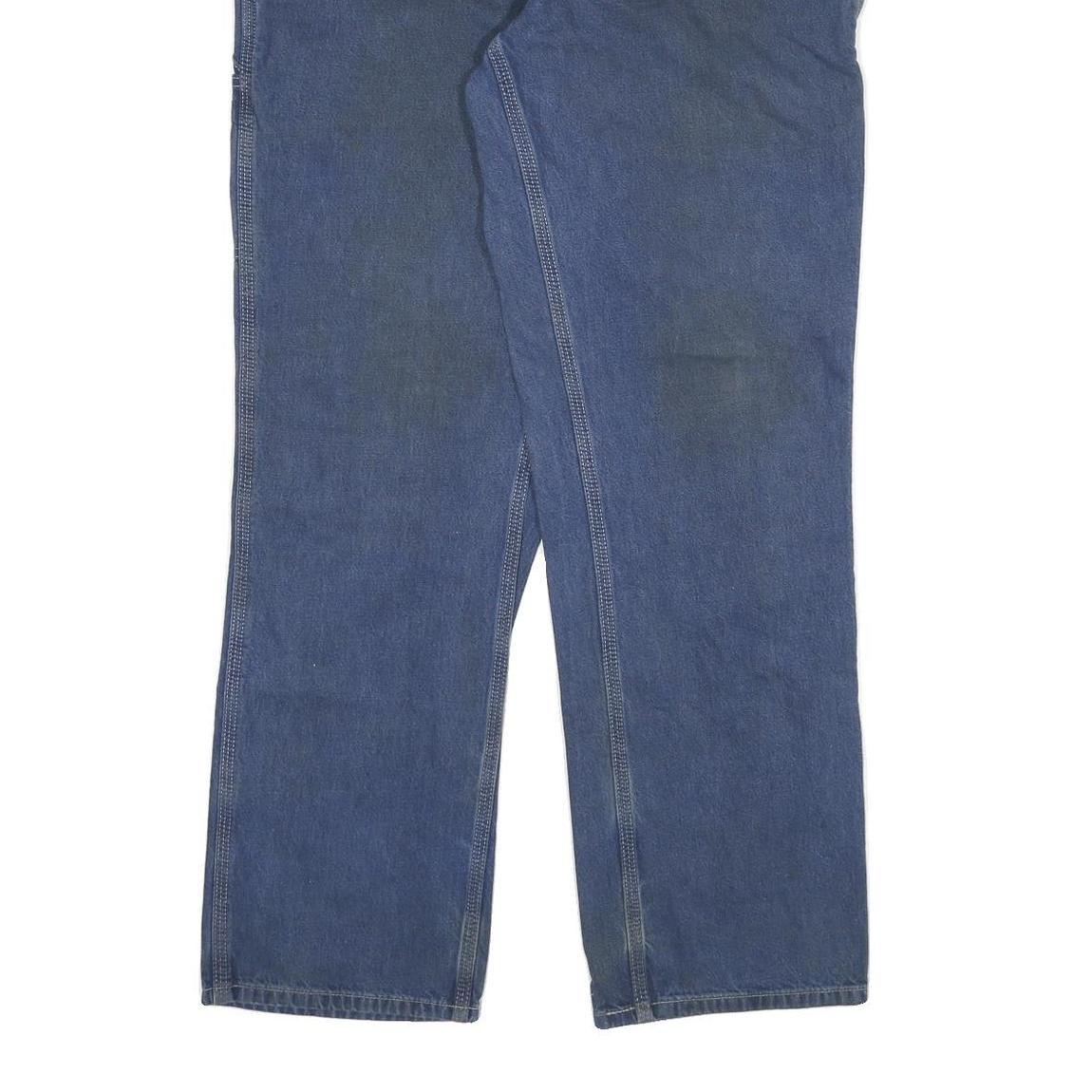 CARHARTT Mens Relaxed Blue Denim Jeans W34 L32 Workwear Zip Closure Durable