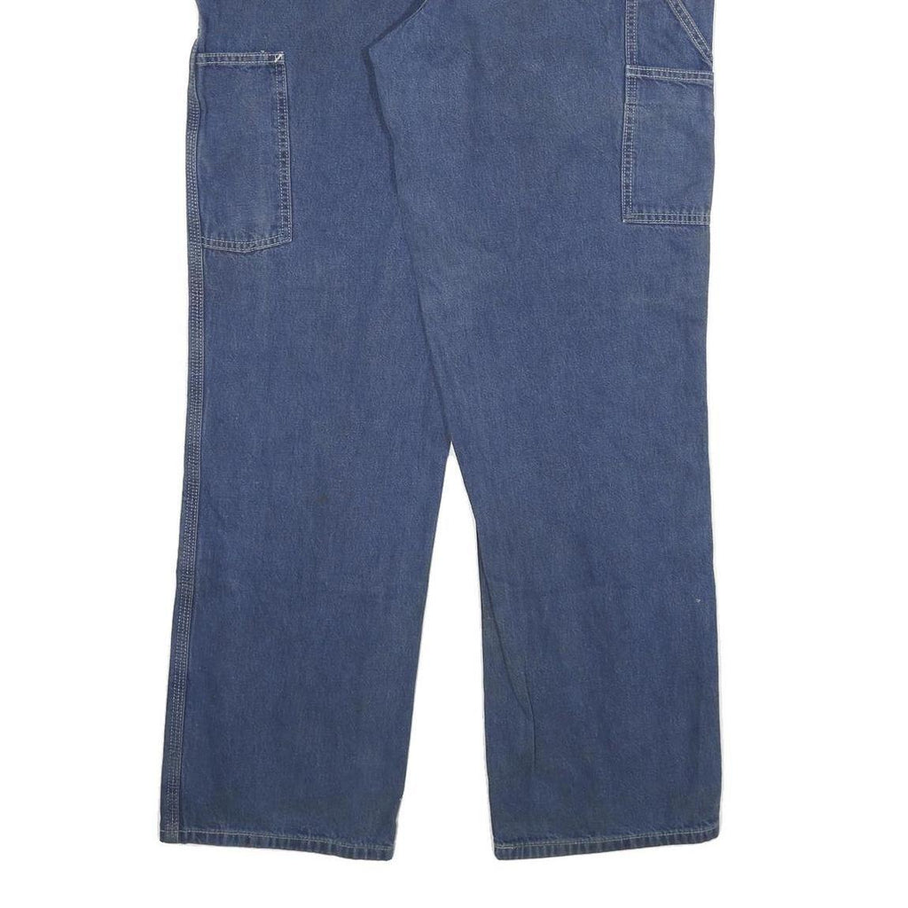 CARHARTT Mens Relaxed Blue Denim Jeans W34 L32 Workwear Zip Closure Durable