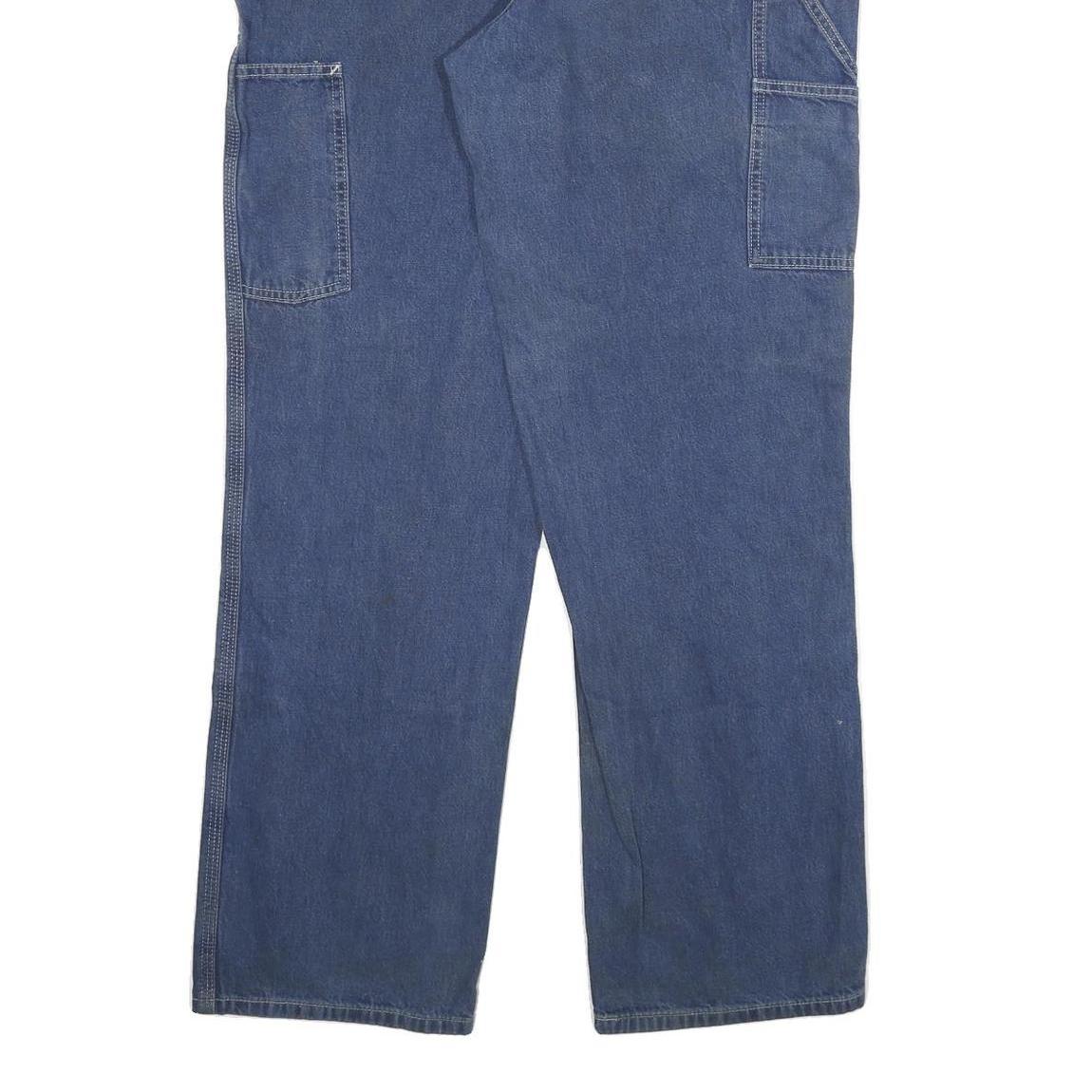 CARHARTT Mens Relaxed Blue Denim Jeans W34 L32 Workwear Zip Closure Durable