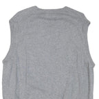 CHAPS Mens Grey Plain Pullover Cotton Blend V-Neck Jumper M Classic Style