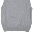 CHAPS Mens Grey Plain Pullover Cotton Blend V-Neck Jumper M Classic Style