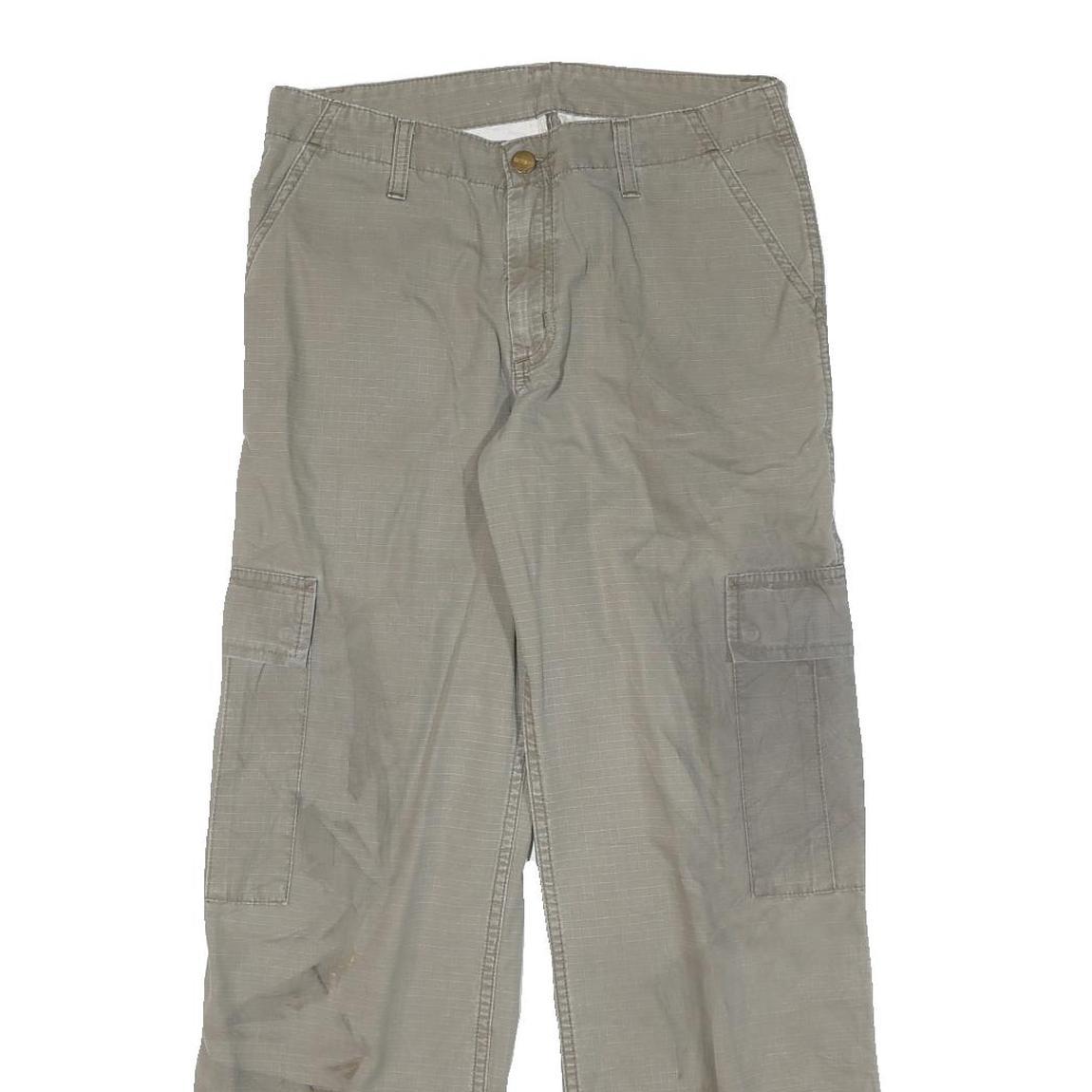 CARHARTT Mens Cotton Blend Beige Regular Straight Trousers W28 L28 Workwear