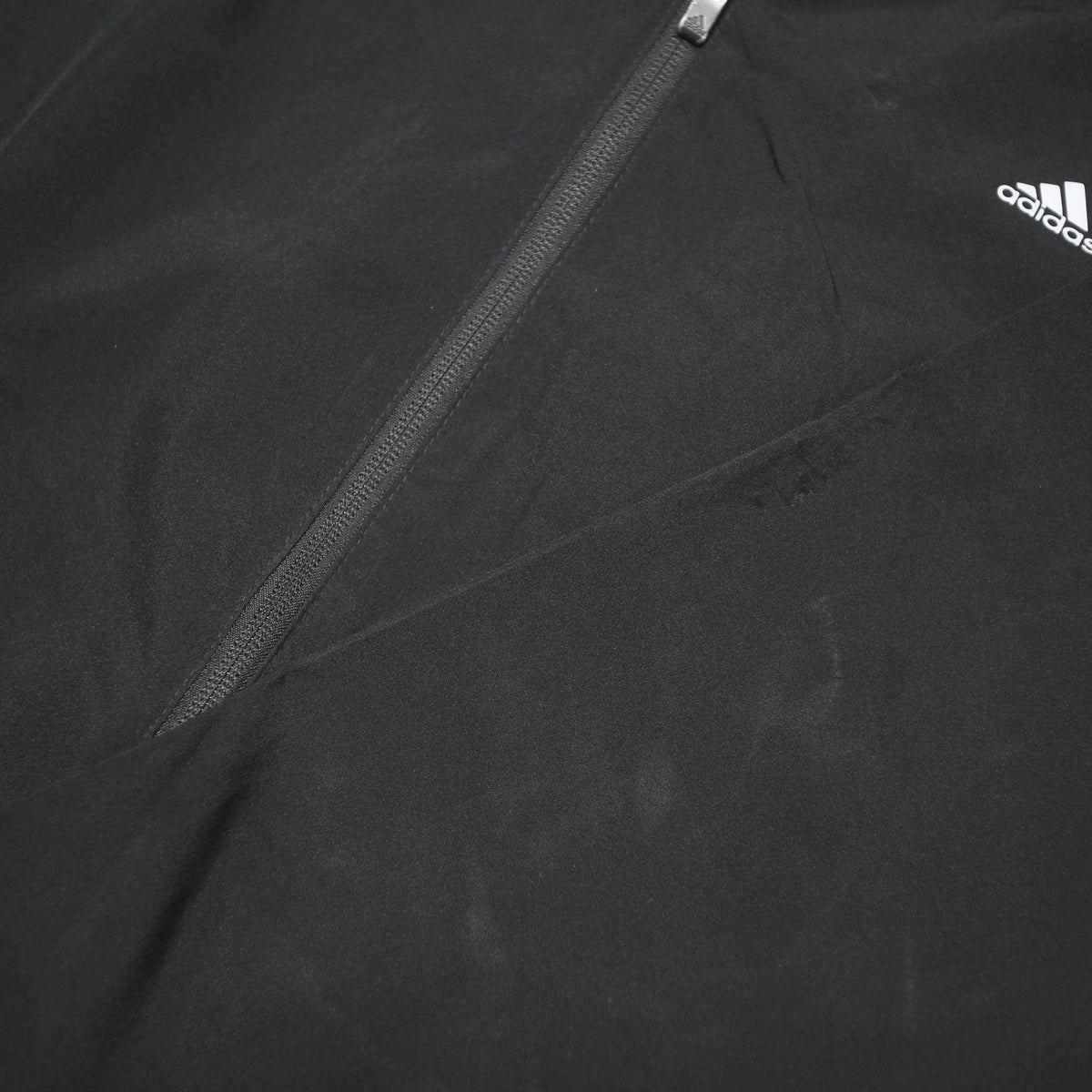 ADIDAS Mens Black Golf Jacket M Polyester Blend Zip Hooded Plain Lightweight