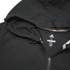 ADIDAS Mens Black Golf Jacket M Polyester Blend Zip Hooded Plain Lightweight