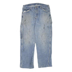 DICKIES Mens Jeans Blue Regular Straight Denim Light W34 L29 Workwear Utility