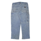 DICKIES Mens Jeans Blue Regular Straight Denim Light W34 L29 Workwear Utility