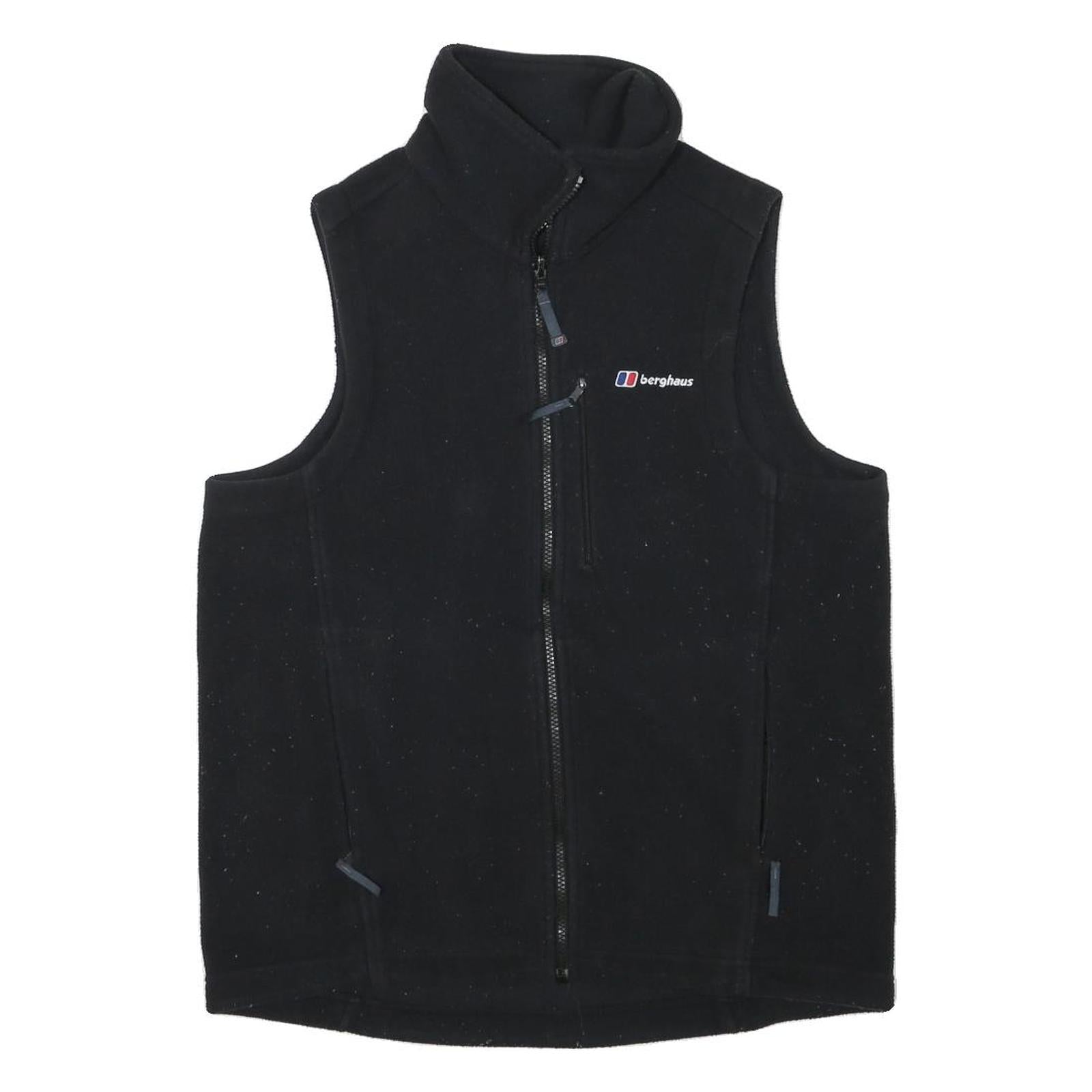 BERGHAUS Mens Black Fleece Waistcoat M Polyester Blend Zip Outdoor Vest