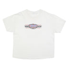 HANES Mens White Virginia Racing Graphic T-Shirt 2XL Short Sleeve Crew Neck