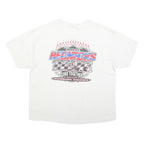 HANES Mens White Virginia Racing Graphic T-Shirt 2XL Short Sleeve Crew Neck