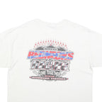 HANES Mens White Virginia Racing Graphic T-Shirt 2XL Short Sleeve Crew Neck