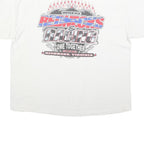 HANES Mens White Virginia Racing Graphic T-Shirt 2XL Short Sleeve Crew Neck