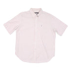 NAUTICA Mens Pink & White Striped Shirt XL Cotton Blend Button-Down Collar