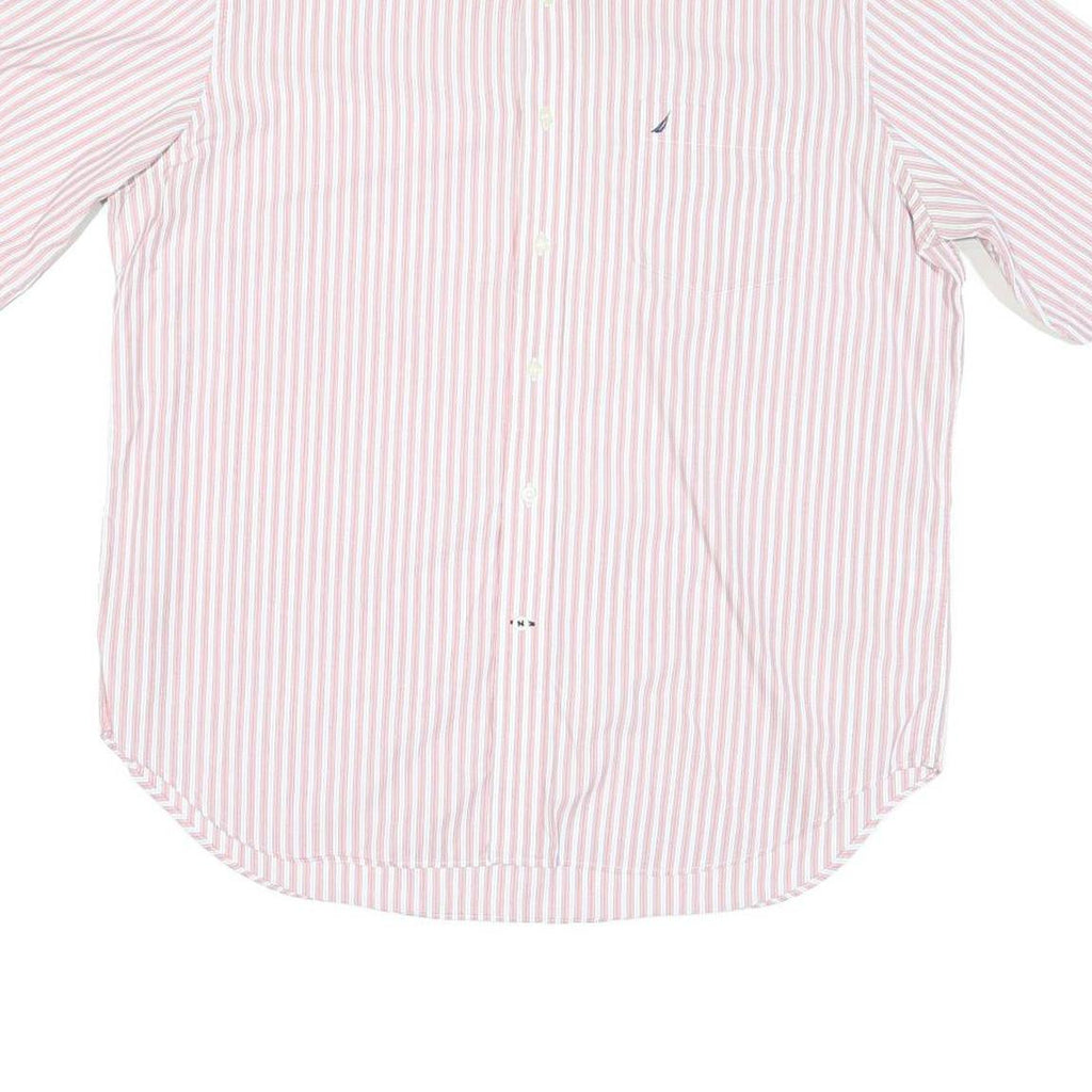 NAUTICA Mens Pink & White Striped Shirt XL Cotton Blend Button-Down Collar