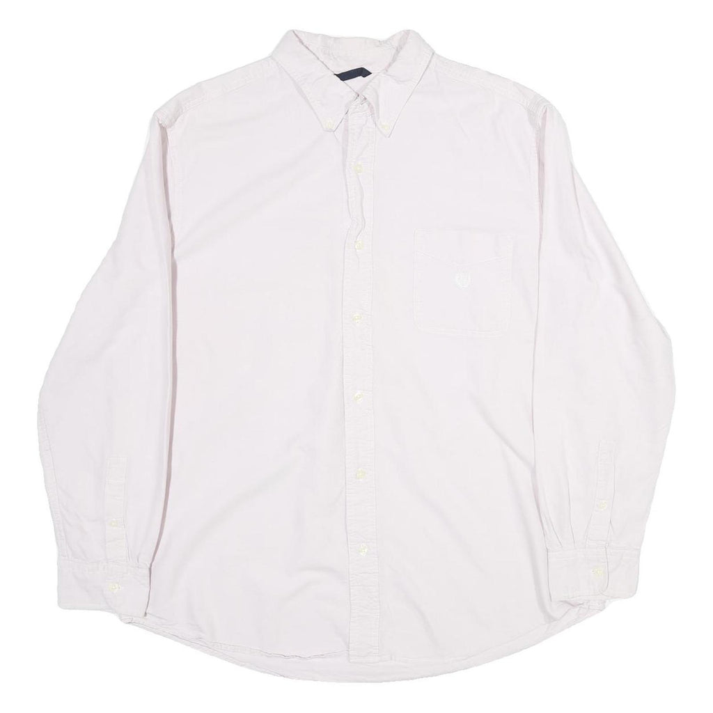 CHAPS Mens White Cotton Shirt XL Button-Down Collar Long Sleeve Casual Classic