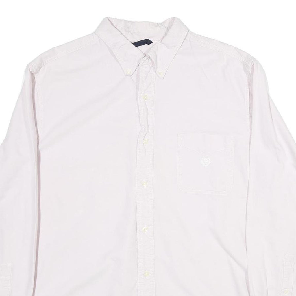 CHAPS Mens White Cotton Shirt XL Button-Down Collar Long Sleeve Casual Classic