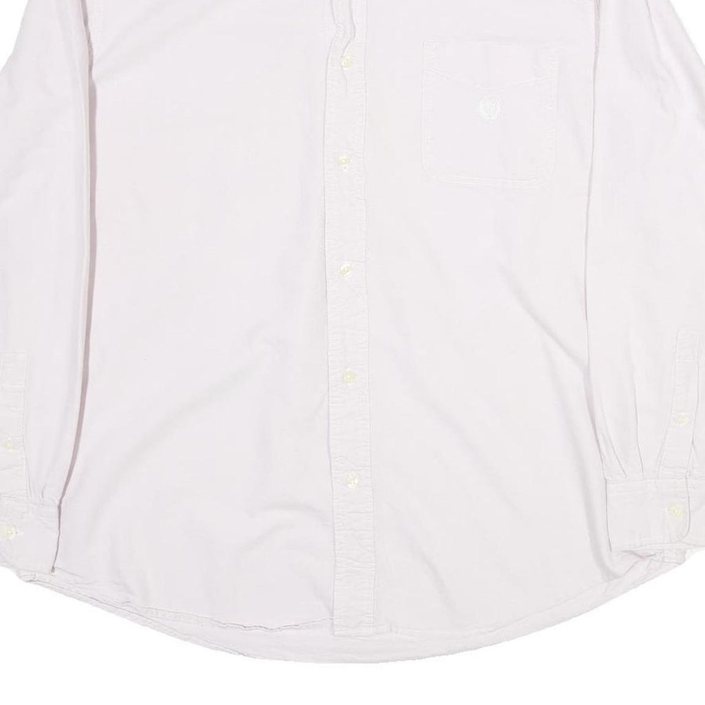 CHAPS Mens White Cotton Shirt XL Button-Down Collar Long Sleeve Casual Classic