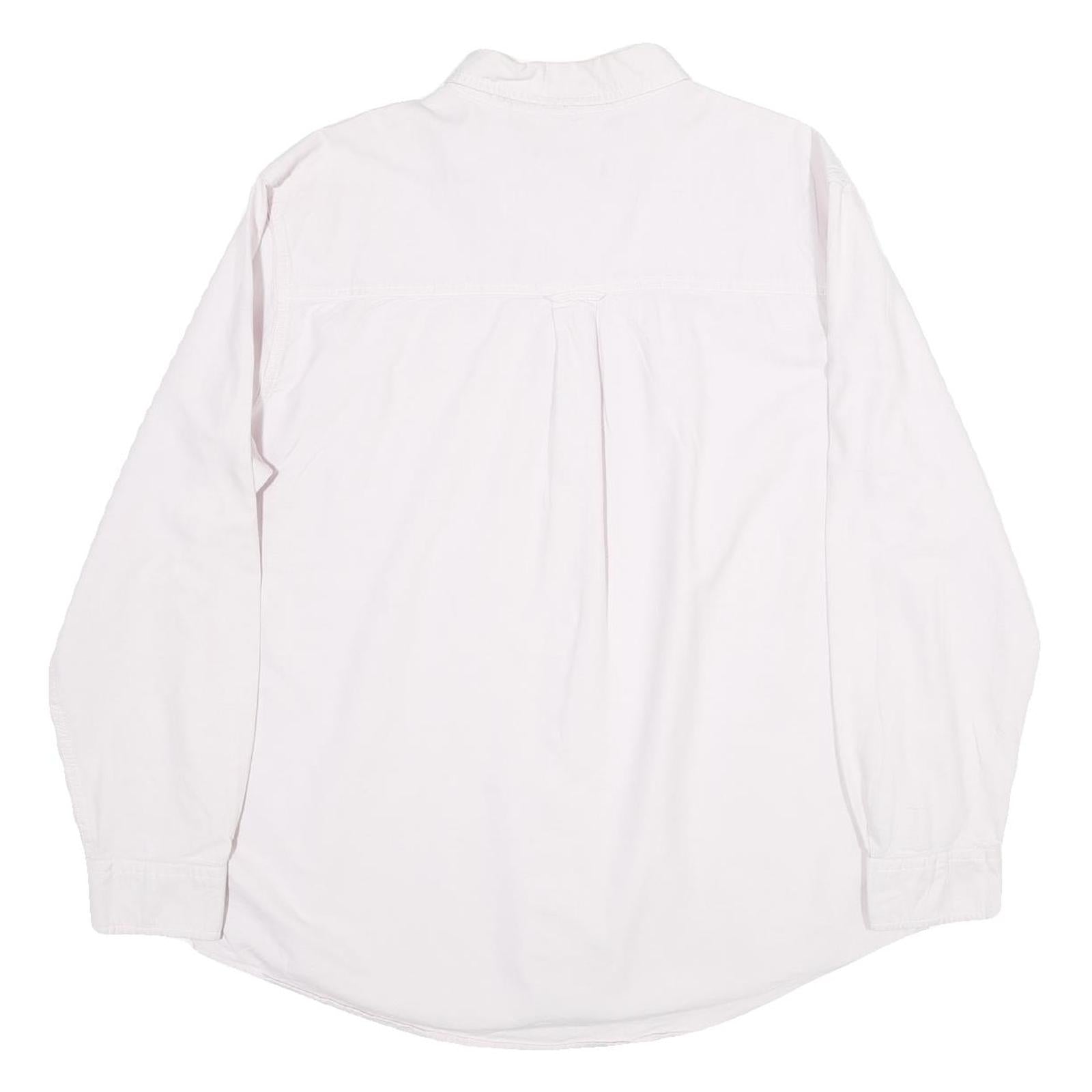 CHAPS Mens White Cotton Shirt XL Button-Down Collar Long Sleeve Casual Classic