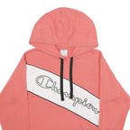 CHAMPION Womens Pink & White Colourblock Hoodie M Cotton Blend Casual Wear