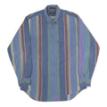 COLOURS Mens Blue Red Green Striped Shirt M Cotton Button-Down Casual Top