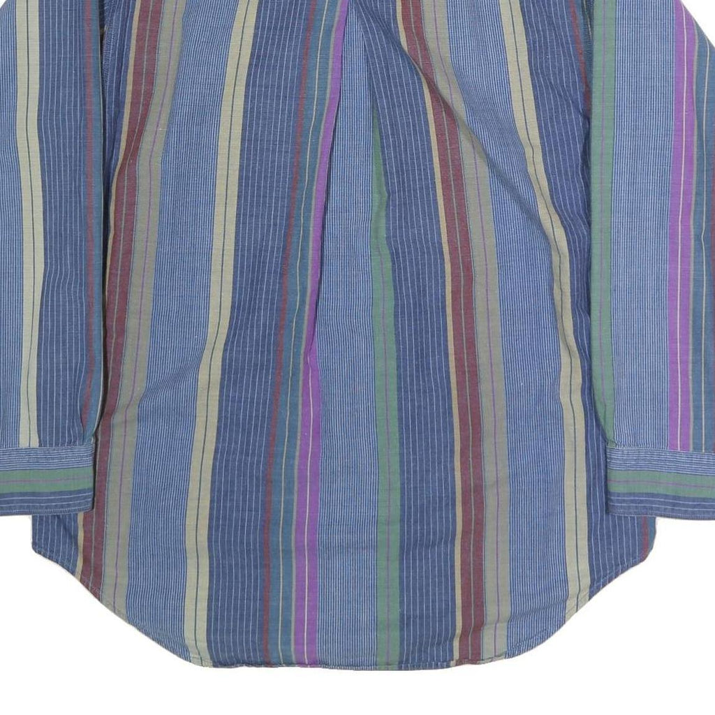 COLOURS Mens Blue Red Green Striped Shirt M Cotton Button-Down Casual Top