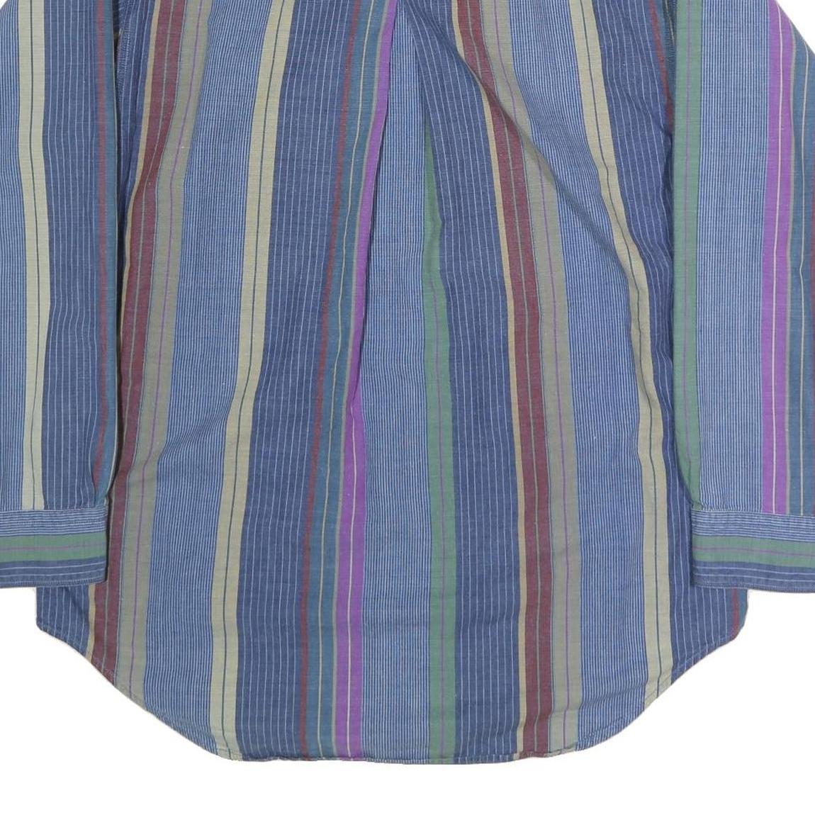 COLOURS Mens Blue Red Green Striped Shirt M Cotton Button-Down Casual Top