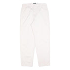 DOCKERS Womens White Regular Fit Straight Cotton Blend Trousers W32 L30