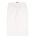 DOCKERS Womens White Regular Fit Straight Cotton Blend Trousers W32 L30