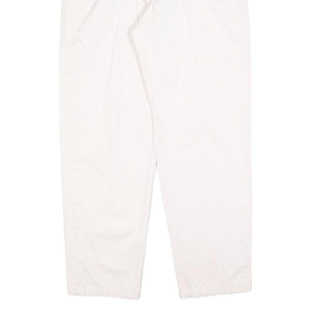 DOCKERS Womens White Regular Fit Straight Cotton Blend Trousers W32 L30