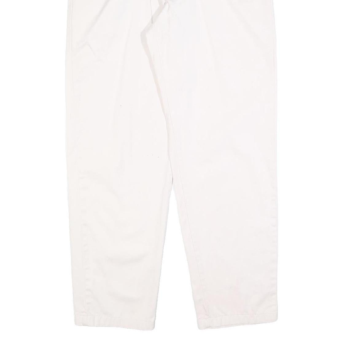 DOCKERS Womens White Regular Fit Straight Cotton Blend Trousers W32 L30