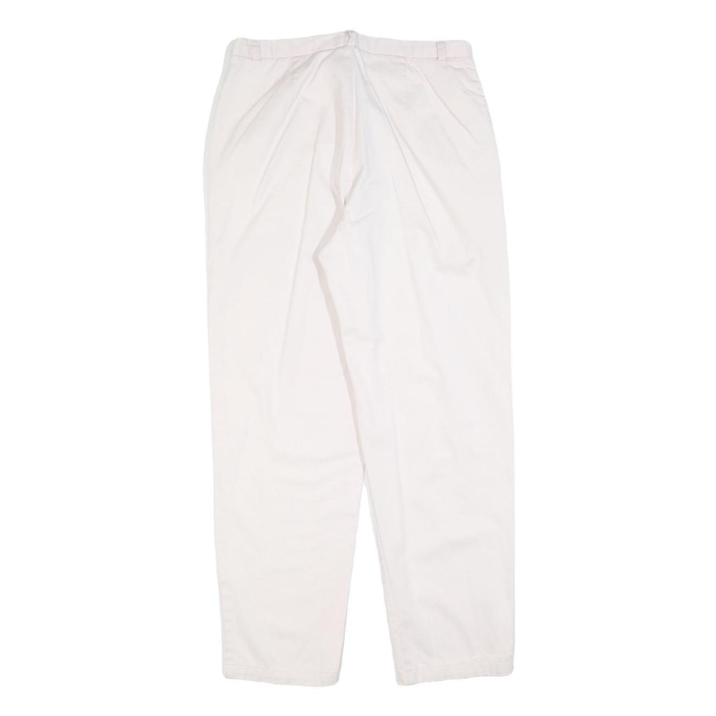 DOCKERS Womens White Regular Fit Straight Cotton Blend Trousers W32 L30