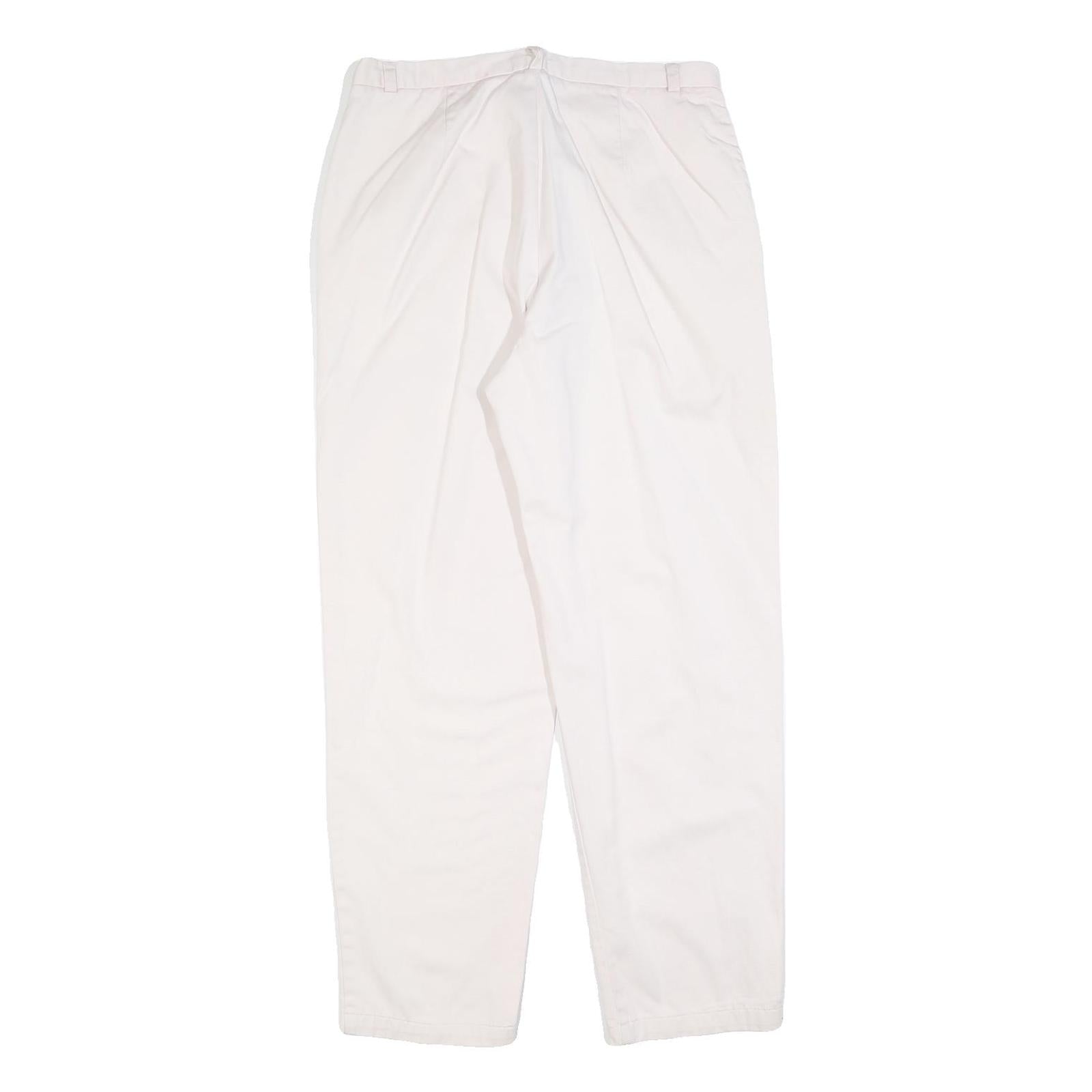 DOCKERS Womens White Regular Fit Straight Cotton Blend Trousers W32 L30