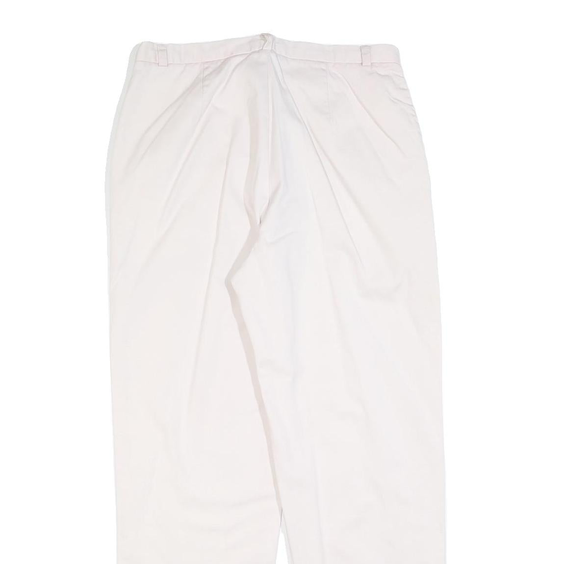 DOCKERS Womens White Regular Fit Straight Cotton Blend Trousers W32 L30