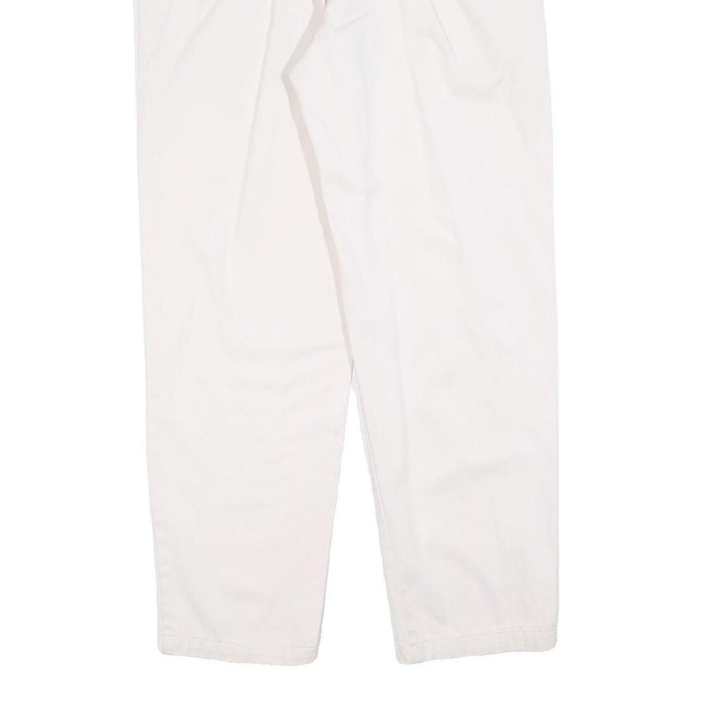 DOCKERS Womens White Regular Fit Straight Cotton Blend Trousers W32 L30
