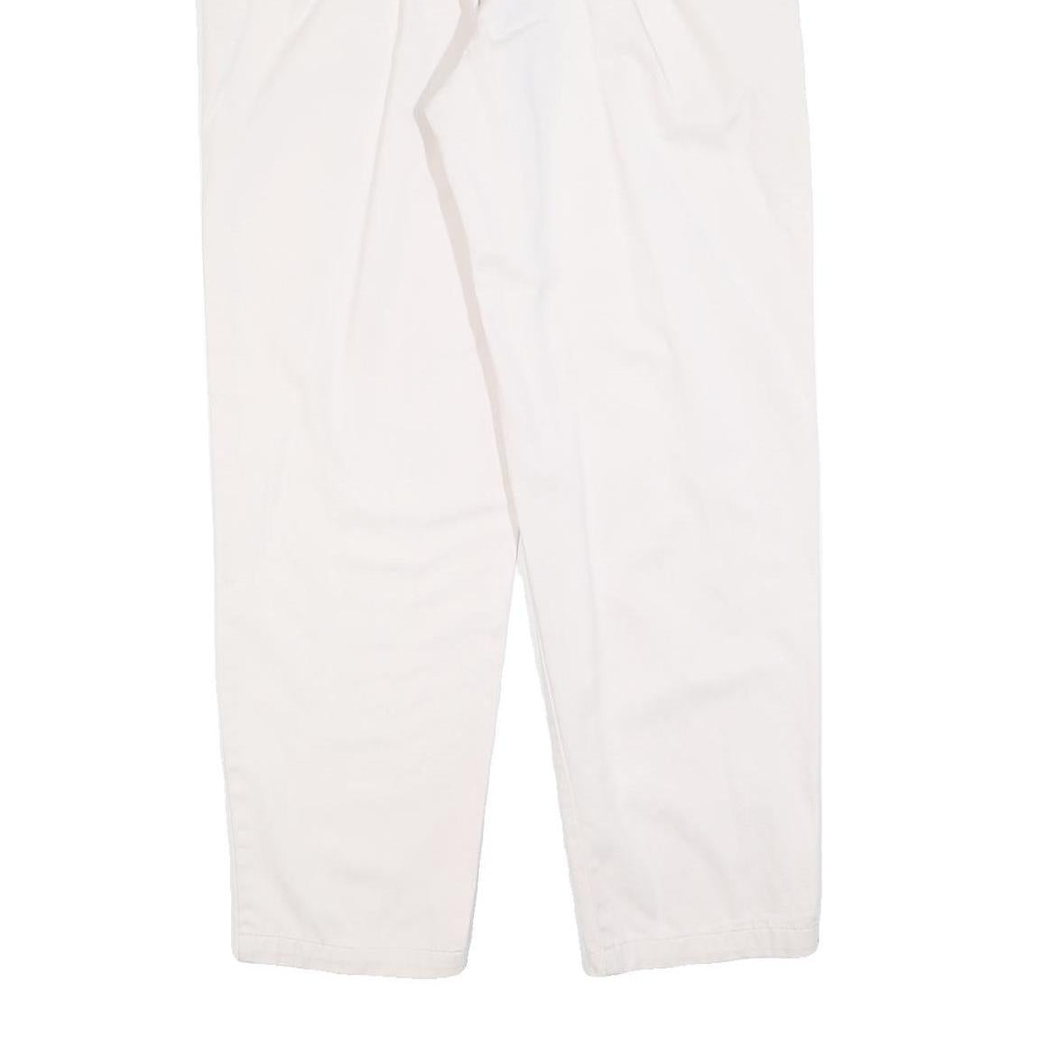 DOCKERS Womens White Regular Fit Straight Cotton Blend Trousers W32 L30