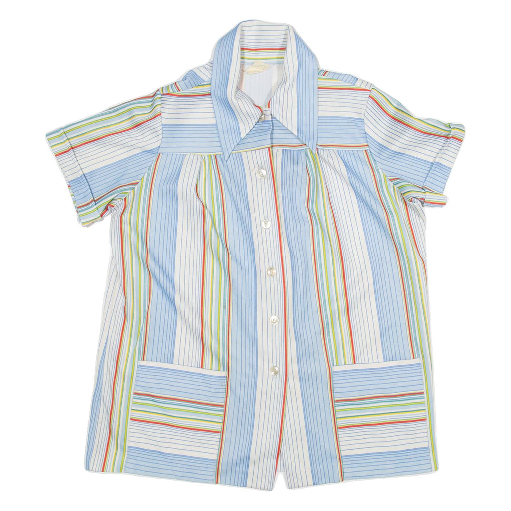 LAND SEA Womens Shirt Blue Striped S