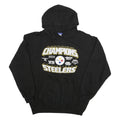 REEBOK Mens Black Pittsburgh Steelers Champions Hoodie L Cotton Blend Pullover