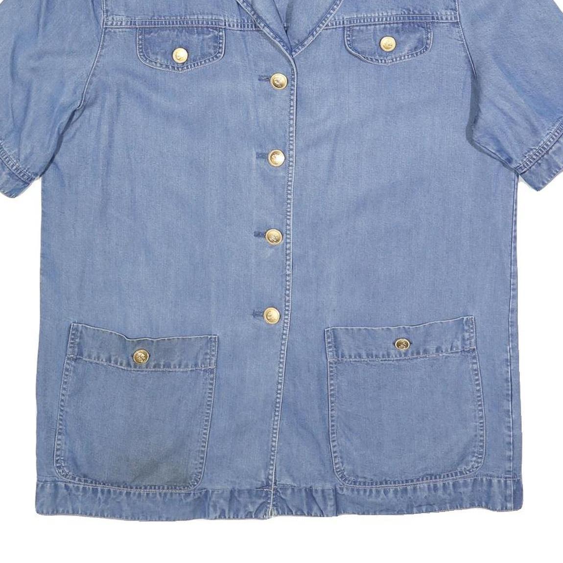 ARA Womens Blue Denim Button Cotton Long Sleeve Jacket L Casual Light