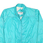 WINDY WEATHER Womens Turquoise Plain Button Jacket L Polyester Blend Lightweight