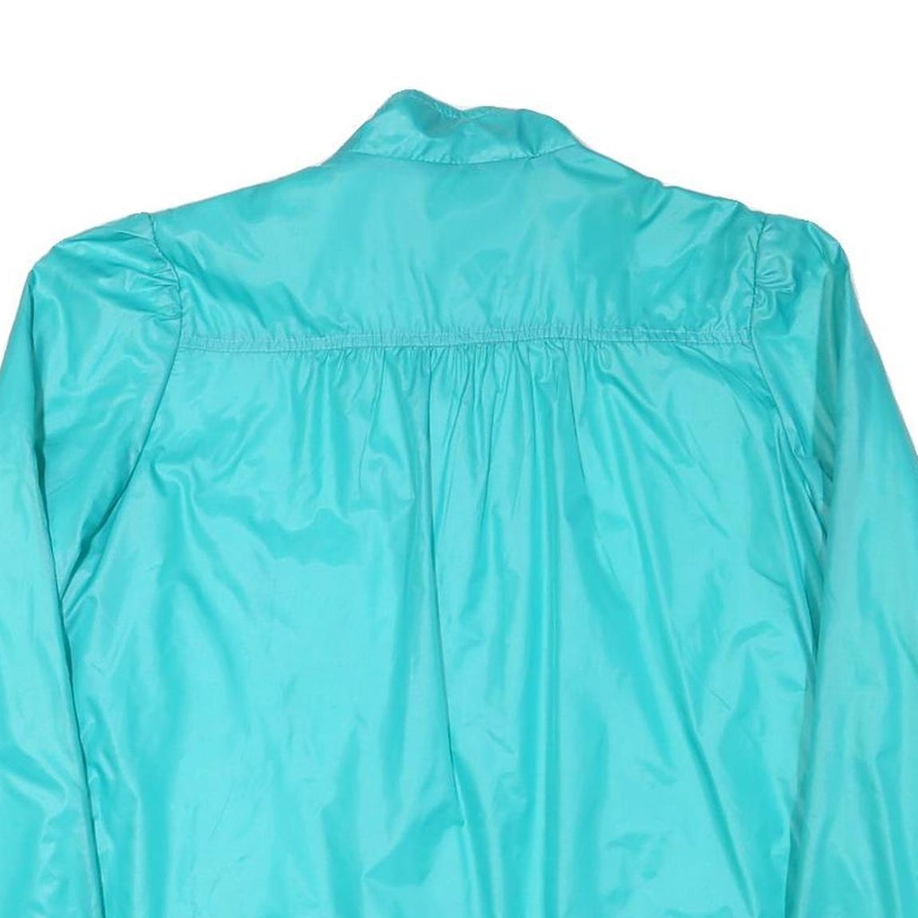 WINDY WEATHER Womens Turquoise Plain Button Jacket L Polyester Blend Lightweight
