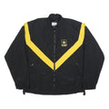 UNICOR Womens Black & Yellow U.S. Army Track Nylon Jacket M Zip Plain Casual