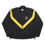 UNICOR Womens Black & Yellow U.S. Army Track Nylon Jacket M Zip Plain Casual