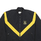 UNICOR Womens Black & Yellow U.S. Army Track Nylon Jacket M Zip Plain Casual