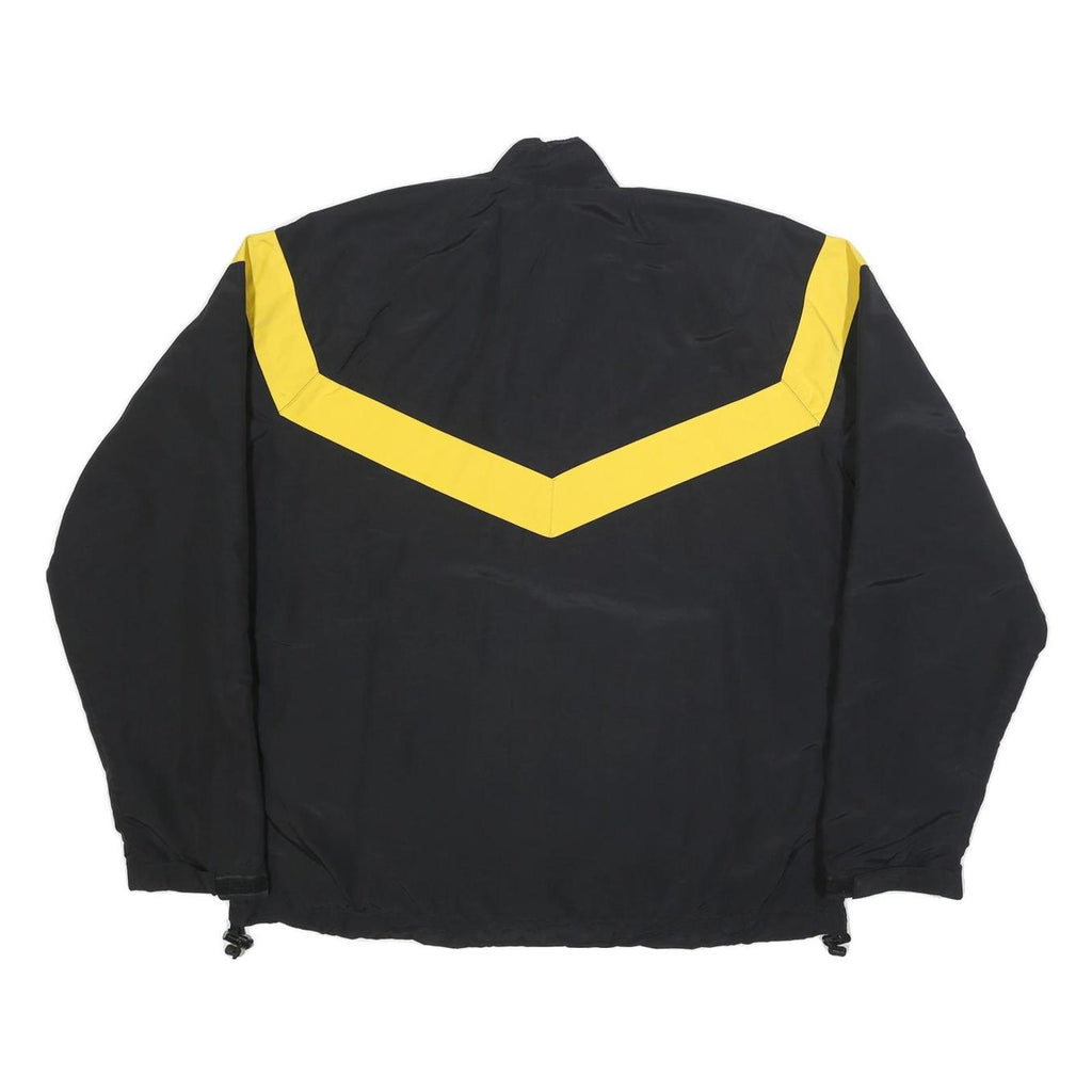UNICOR Womens Black & Yellow U.S. Army Track Nylon Jacket M Zip Plain Casual