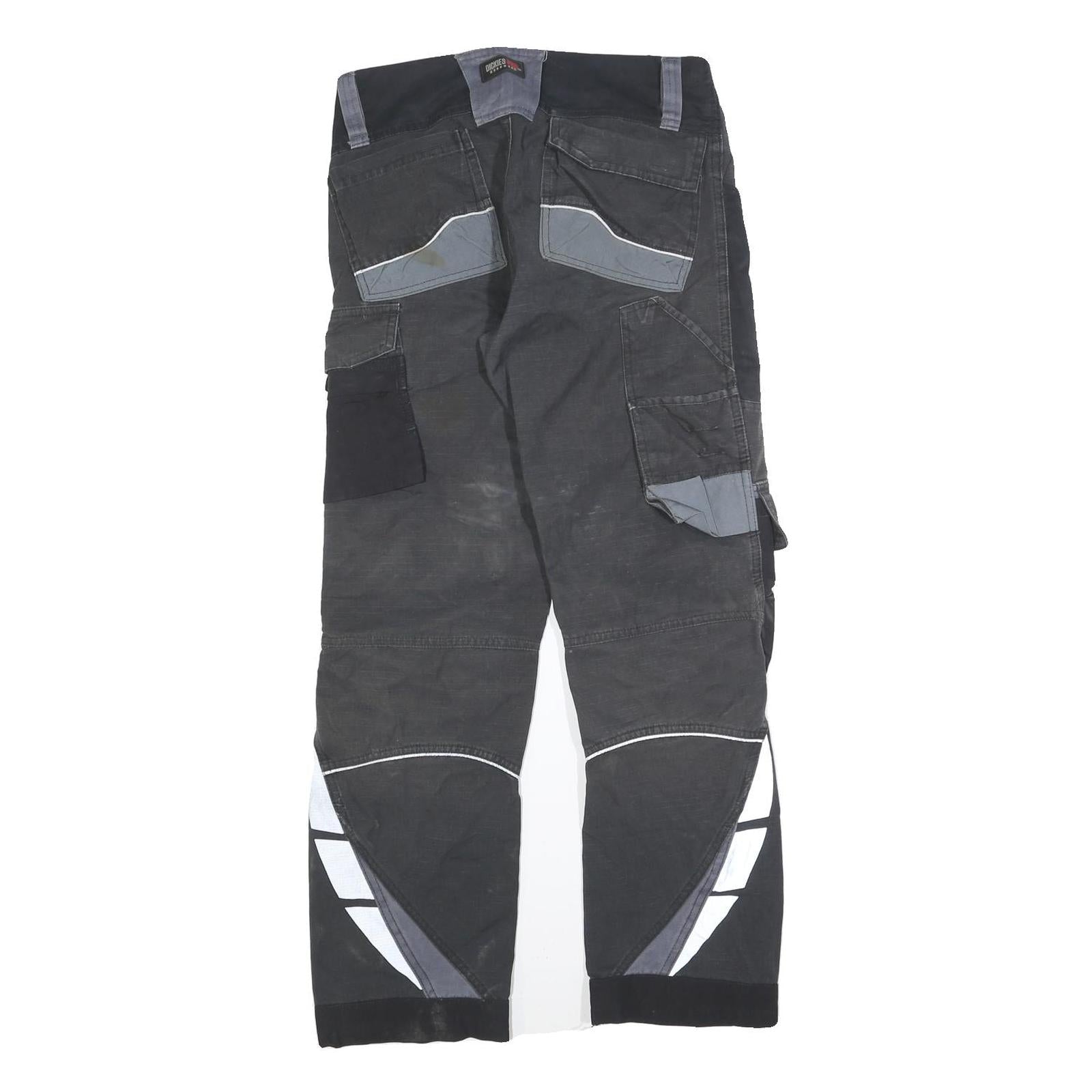 DICKIES Womens Black Cotton Blend Relaxed Workwear Trousers W30 L28