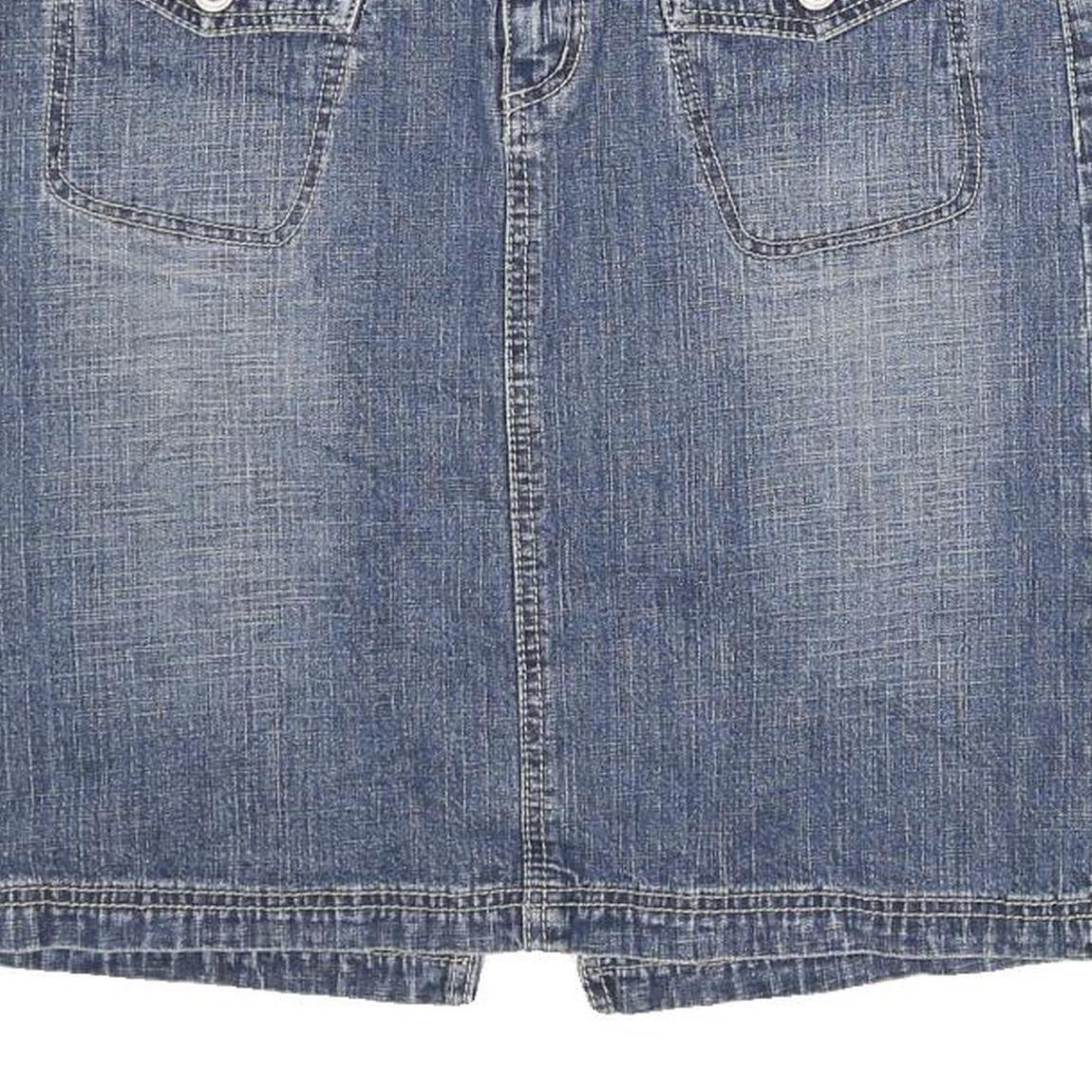 POINT ZERO Womens Blue Denim Straight Knee Length Cotton Blend Skirt Size L