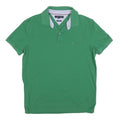 TOMMY HILFIGER Mens Green Slim Fit Short Sleeve Polo Shirt L Cotton Blend